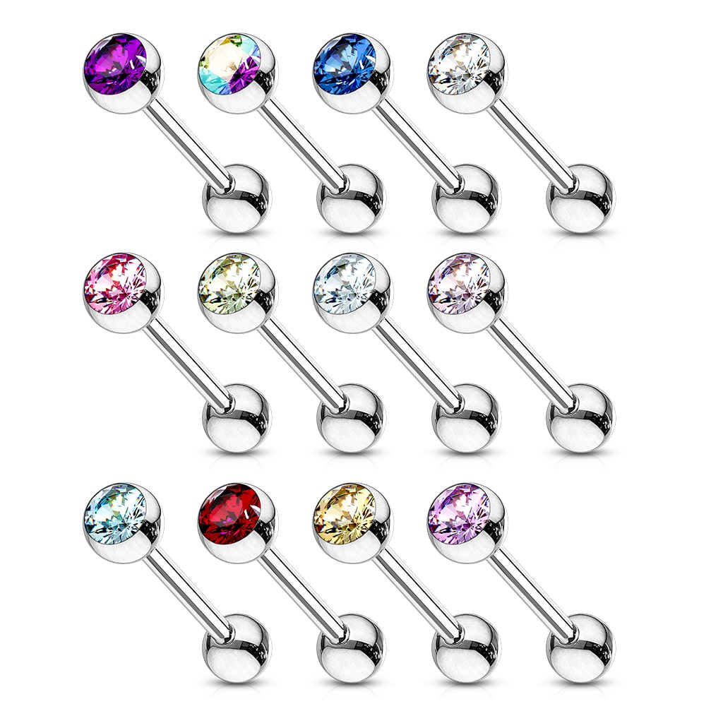 Barbell met gekleurde kristal - Afbeelding 2