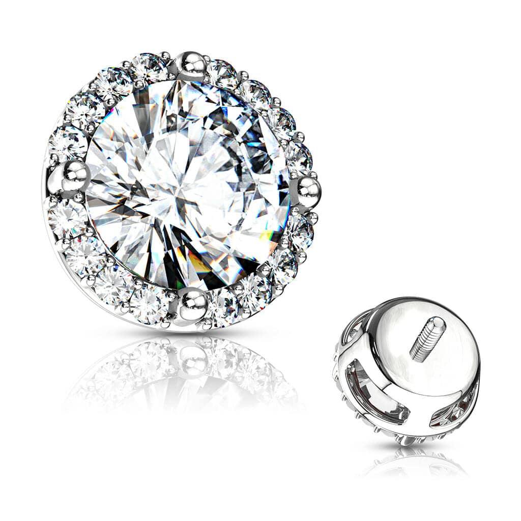 Dermal top met prong-set met kristallen - Afbeelding 2